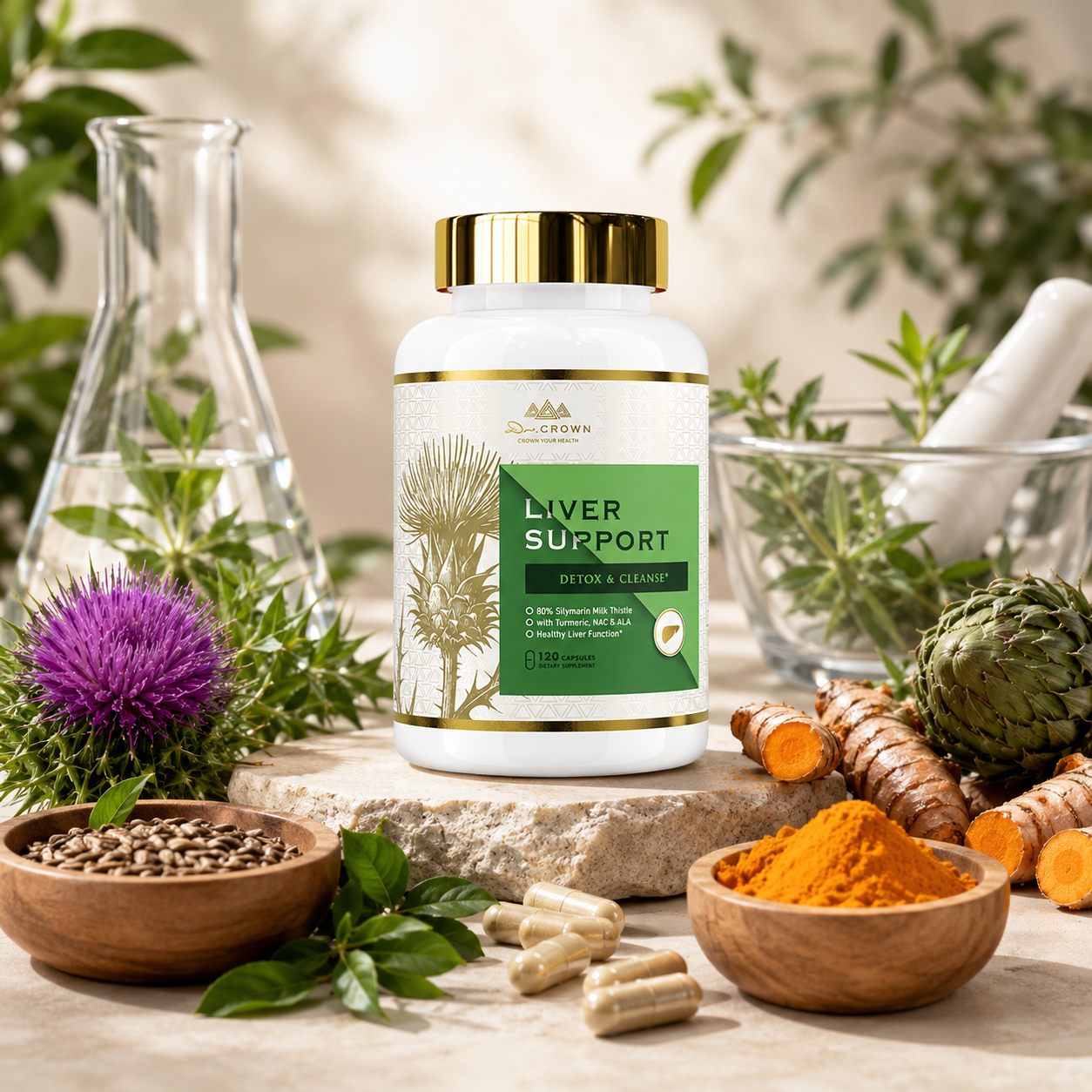 Milk Thistle Liver Support Supplement with NAC & Turmeric – Detox & Liver Health Guide