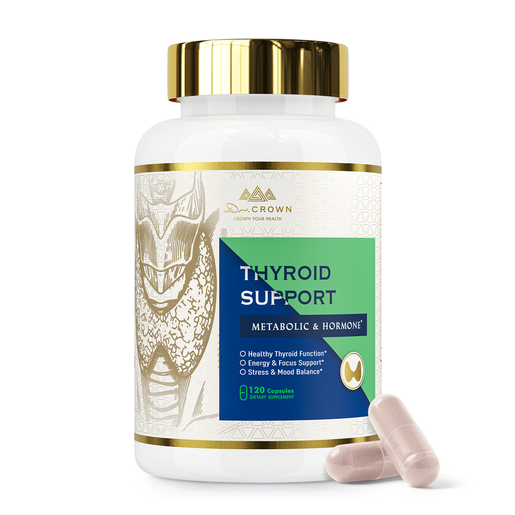 Thyroid Support Supplement with Iodine, Selenium, Zinc, B12, Ashwagandha & L-Tyrosine – 120 Capsules