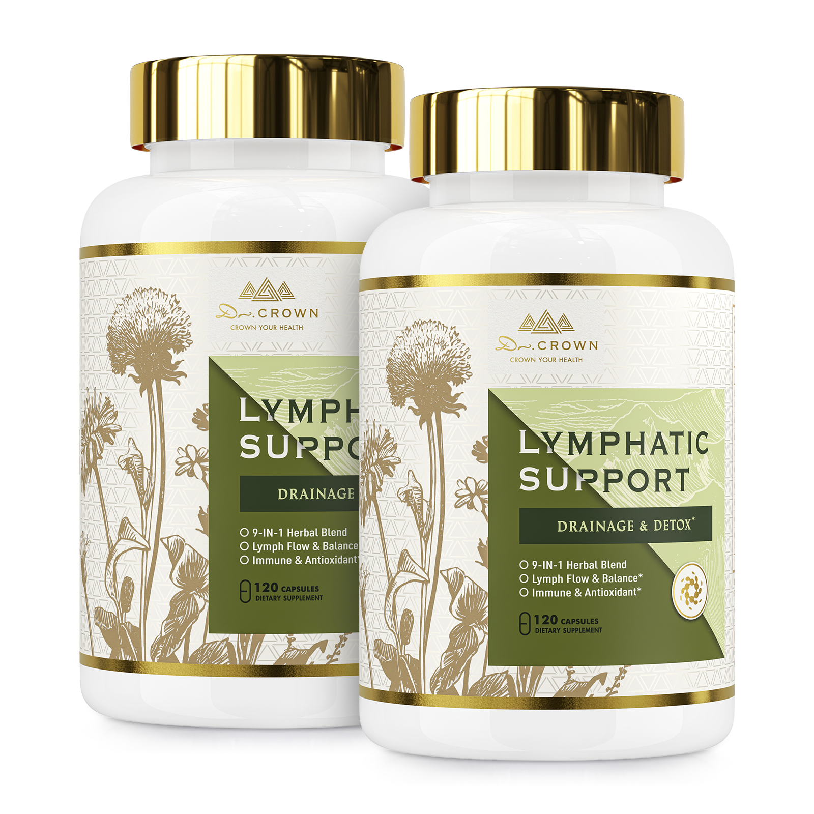 Lymphatic Support Herbal Complex with Echinacea, Dandelion & Burdock – Natural Fluid Balance Formula