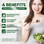Digestive Enzyme Complex with Herbal Blend, DGL & Slippery Elm – 15 Enzymes for Daily Digestive Support – 120 Capsules