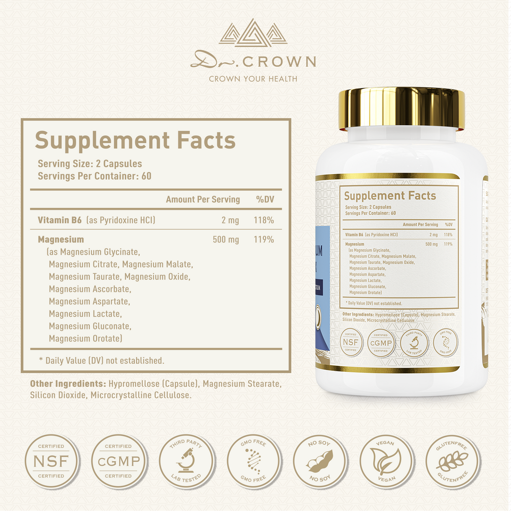 10-in-1 Magnesium Complex with Vitamin B6 – High Absorption Formula for Sleep, Muscle & Energy Support
