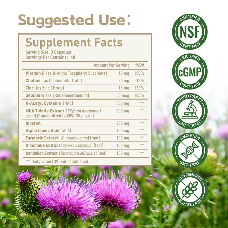 Milk Thistle Liver Support Supplement with NAC & Turmeric – Detox & Liver Health Formula