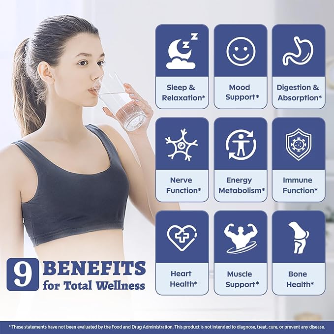 10-in-1 Magnesium Complex with Vitamin B6 – High Absorption Formula for Sleep, Muscle & Energy Support