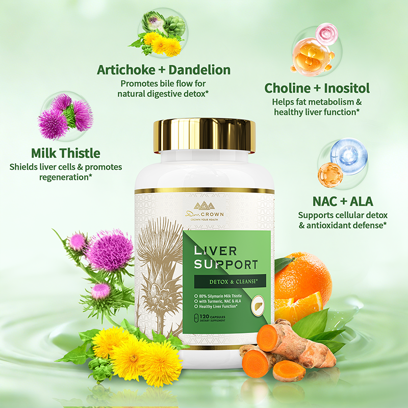 Milk Thistle Liver Support Supplement with NAC & Turmeric – 120 Capsulesd