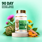 A single bottle of Dr Crown milk thistle liver support supplement with a 90-day money-back guarantee